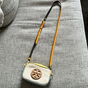 Tory Burch Perry Bombe Mini Canvas Color Block Crossbody bag